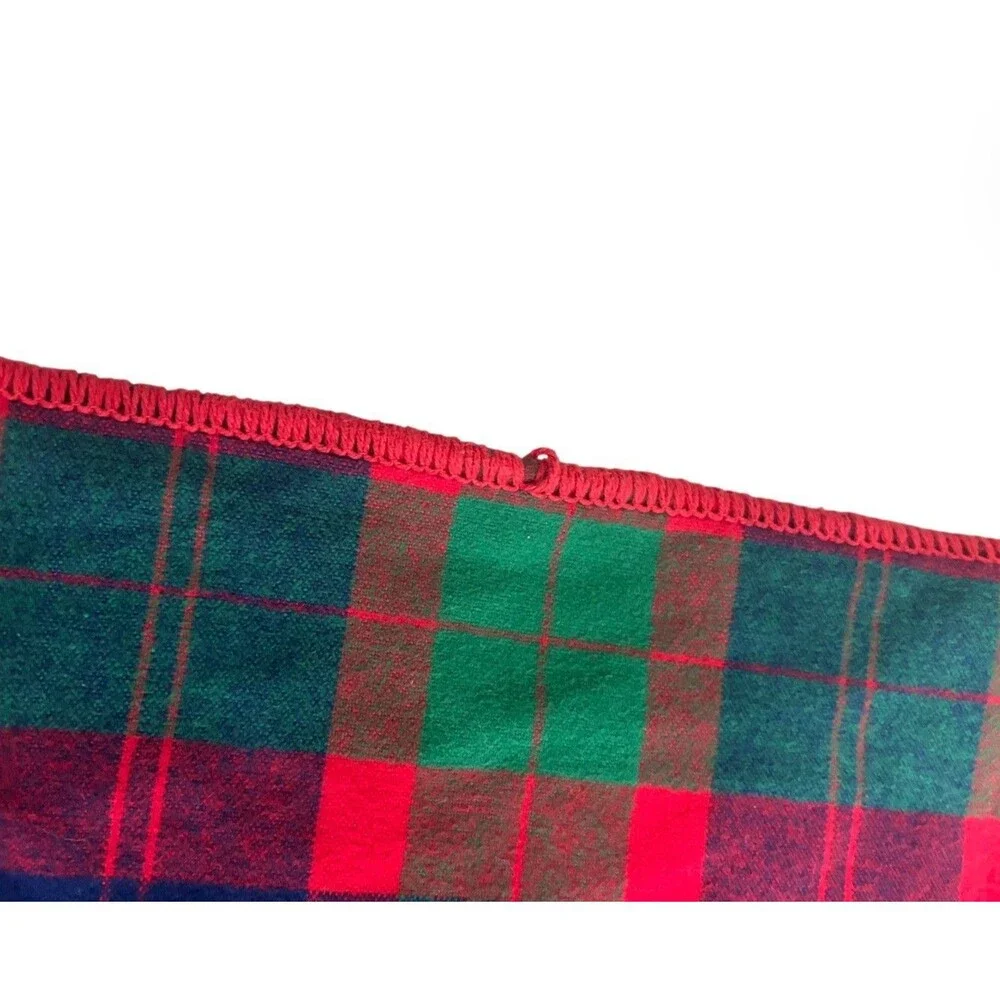 Ralph Lauren Red Tartan Plaid Cotton Blanket Throw 55”x71”